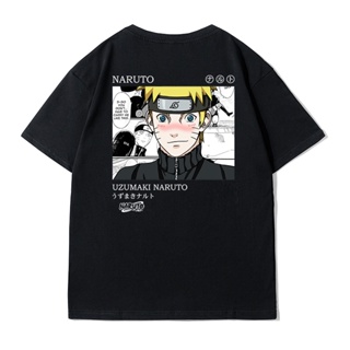 แฟชั่น Naruto ร่วม Naruto Hinata คู่เสื้อยืดผ้าฝ้ายแขนสั้นหลวม cod