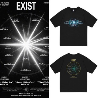 เสื้อยืดลําลอง ผ้าฝ้าย แขนสั้น คอกลม พิมพ์ลาย Kpop Exo EXIST สําหรับผู้ชาย และผู้หญิง