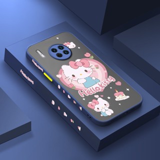 สําหรับ Huawei Mate 30 Pro Mate 30 Lite เคสการ์ตูนน่ารัก Hello Kitty แฟชั่น ฝ้า บาง เคสโทรศัพท์ กันกระแทก ขอบซิลิโคนนุ่ม เคสป้องกัน