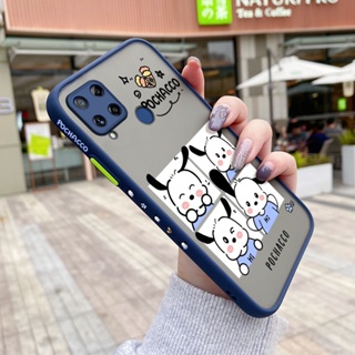 เคสซิลิโคนใส ขอบสี่เหลี่ยม กันกระแทก ลายการ์ตูน Pochacco น่ารัก สําหรับ Realme C15