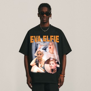 เสื้อยืดผ้าฝ้ายเสื้อยืดผ้าฝ้าย Eva elfie - Bootleg T-Shirt S-5XL