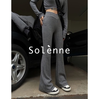 Solenne  กางเกงขายาว กางเกงยีสน์ผู้หญิง ทรงหลวม ๆ ตรง Retro Hip Hop Pants 2023 NEW Style Comfortable รุ่นใหม่ ins ทันสมัย A23L0K5 36Z230909