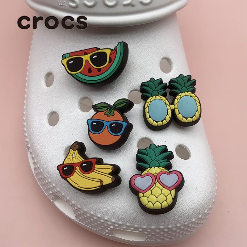 ใหม่ Crocs jibbitz รองเท้าแตะลําลอง ลายดอกไม้ ผัก และผลไม้ สไตล์เกาหลี 2023