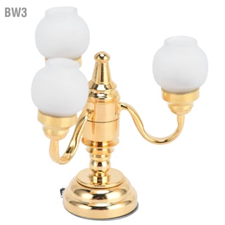 BW3 1:12 Dollhouse Chandelier Miniature สวยหรู LED โคมไฟเพดานตกแต่ง