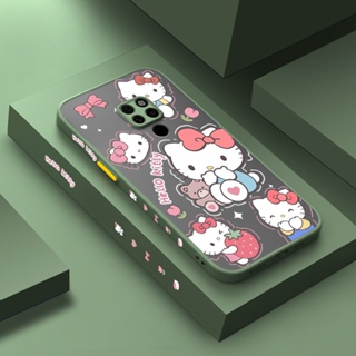 สําหรับ Huawei Mate 20 Mate 20 Pro เคสการ์ตูน Hello Kitty รูปแบบ บาง ขอบสี่เหลี่ยม ดีไซน์ใหม่ กันกระแทก ฝ้า ใส เคสโทรศัพท์แข็ง