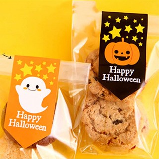 สติกเกอร์ฉลาก Happy Halloween สําหรับตกแต่งปาร์ตี้ฮาโลวีน ขนมคุกกี้ 10 แผ่น