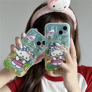 เคสโทรศัพท์มือถือ ซิลิโคนนิ่ม กันกระแทก ลายการ์ตูนแมว Kt สําหรับ IPhone 14 13 12 11 Pro Max