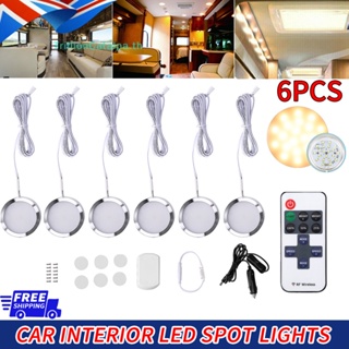 Trillioncatalpa ไฟสปอตไลท์ LED 12V UK สําหรับติดตกแต่งภายในรถยนต์ RV Camper Van Caravan Motorhome 6 ชิ้น