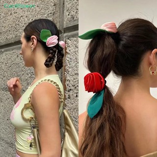 &lt;Cardflower&gt; Sa Scrunchies ยางรัดผม แบบยืดหยุ่น ลายดอกกุหลาบ สไตล์เกาหลี โรแมนติก ของขวัญ สําหรับผู้หญิง เด็กผู้หญิง เหมาะกับการเดินทาง ลดราคา