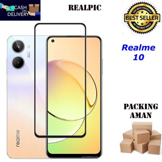 กระจกนิรภัย Realme 10 แบบเต็มจอ ป้องกันรอยขีดข่วน