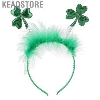 Keaostore Clover Hair Band Fit Head Odor Free Lightweight Green Headband Plastic Reusable Feather for Patricks Day Women