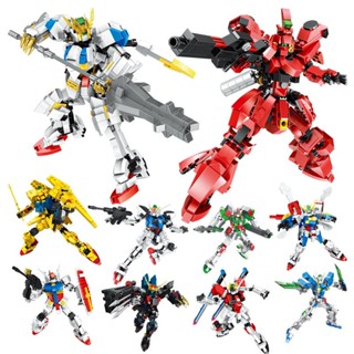 New product special Huiheng Sanhe robot model mecha warrior small particle building blocks childrens toys e-commerce cross-border compatibility Lego