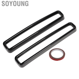 Soyoung Front Bumper Grille Grill Inserts Guards Cover Trim Replacement for Dodge Challenger 2015 to 2020 Glossy Black