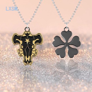 Lxsm GC เครื่องประดับ สร้อยคอ จี้อะนิเมะ Black Clover Five-Leaf Asta Black Bull