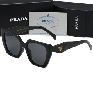 Think แว่นตากันแดด กรอบยาว ป้องกันรังสียูวี ป้องกันรังสียูวี แบรนด์ Prada สําหรับผู้ชาย และผู้หญิง UV400