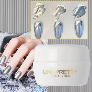 Mirror gel Silver 5ml สีเพ้นท์เมทัลลิกแบบกระปุก สีเพ้นท์กระจกเมทาลิคเงิน ตกแต่งเล็บเจล