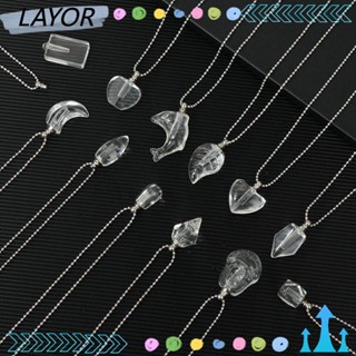 Layor จี้ขวดโหลแก้วคริสตัลใส เปิดฝาได้ สําหรับใส่น้ําหอม สร้อยคอ เครื่องประดับ DIY