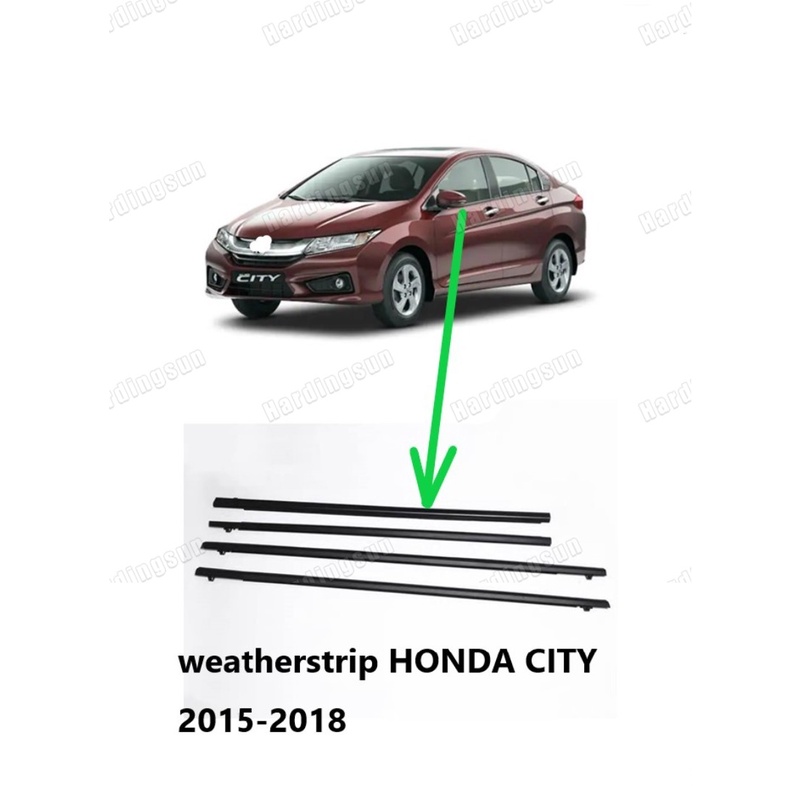 แถบพลาสติกซีลหน้าต่างรถยนต์ สําหรับ HONDA city 2014 2015 2016 2017 2018 4 ชิ้น