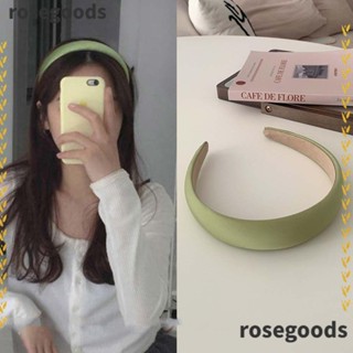 Rosegoods1 ที่คาดผม ผ้าซาติน ฟองน้ํา กันลื่น สีแคนดี้ เครื่องประดับผม งานฝีมือ แฟชั่น