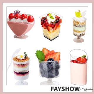 Fay 10/20 ชิ้น ถ้วยขนม บ้าน &amp; ห้องครัว โปร่งใส อุปกรณ์ปาร์ตี้ มูส