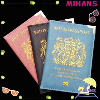MIH กระเป๋าสตางค์ หนัง Pu ทนทาน สําหรับใส่หนังสือเดินทาง บัตรสหราชอาณาจักร 2 ชิ้น