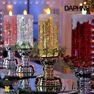 DAPHNE เทียน Led อิเล็กทรอนิกส์ ประดับกลิตเตอร์ หมุนได้ สําหรับงานปาร์ตี้