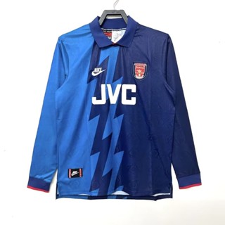 เสื้อกีฬาแขนยาว ลายทีมชาติฟุตบอล Arsenal Away 1995-96 AAA แห้งเร็ว สไตล์วินเทจ ไซซ์ S-2XL