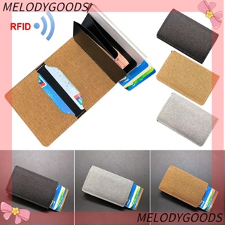 Melodg RFID ที่ใส่บัตรเครดิต ธนาคาร โลหะอลูมิเนียม สไตล์นักธุรกิจ สําหรับผู้ชาย ผู้หญิง