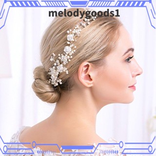 Melodygoods1 ที่คาดผมเจ้าสาว ดอกไม้ ตกแต่งผม มงกุฏ ผู้หญิง หูฟัง ที่คาดผมเจ้าสาว