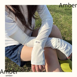 Amber ปลอกแขน ผู้หญิง นุ่ม ขี่จักรยาน ฤดูร้อน ระบายความร้อน ถุงมือ ไร้นิ้ว