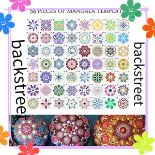 Backstreet 56 ชิ้น / เซต Mandala Dotting Tool Mandala Decor Stone Stencils Clay Tool