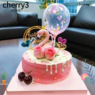 Cherry3 ท็อปเปอร์อะคริลิค สีทอง 15 ซม. สําหรับตกแต่งเค้ก