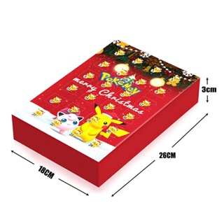  24pcs Pocket Monster Pok é mon Blind Box Christmas Theme Red