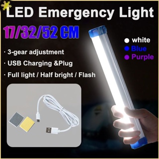 [LBE] โคมไฟฉุกเฉิน LED หลอด ชาร์จ Usb โคมไฟบ้าน Magnetic Outdoor Camping Light Bar 17/32/52 ซม.