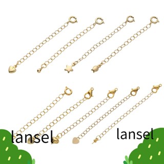 Lansel ใหม่ สายโซ่ต่อขยาย สเตนเลส ทอง 18k สําหรับทําเครื่องประดับ สร้อยคอ สร้อยข้อมือ DIY 1 ชิ้น