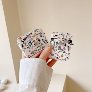 เคสหูฟัง หนัง PU กันกระแทก ลายการ์ตูน Snoopy Charlie สําหรับ AirPods 1 2 3 (2021) Pro 2