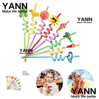 YANN1 หลอดดูดน้ํา หลากสี สําหรับปาร์ตี้ค็อกเทล ชายหาด ฤดูร้อน 8 ชิ้น