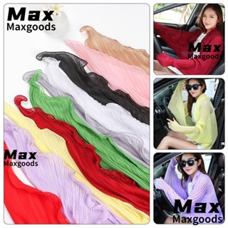 Maxg ปลอกแขน ผ้าชีฟอง ป้องกันแสงแดด แฟชั่นฤดูร้อน