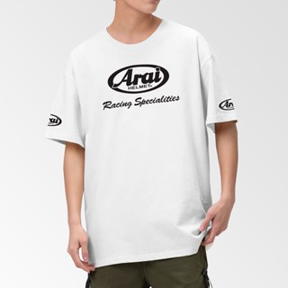 Attitude ARAI เสื้อยืดลําลอง ผ้าฝ้าย แขนสั้น คอกลม ทรงหลวม ลาย Agni chariot แฟชั่นฤดูร้อน สําหรับขี่รถจักรยานยนต์