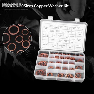 MMADAR 568Pcs 30 Sizes Copper Washers Flat Ring Set Kit พร้อมกล่องพลาสติก