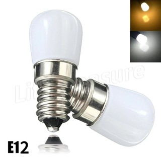 หลอดไฟฮาโลเจน LED 2W 220V ขนาดเล็ก สีขาวอบอุ่น แบบเปลี่ยน สําหรับตู้เย็น E12