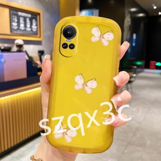 เคสโทรศัพท์มือถือ ซิลิโคนนิ่ม TPU ใส กันกระแทก กันรอยกล้อง ลายผีเสื้อ คริสตัลวิบวับ สําหรับ OPPO Reno 10 Pro+ 8T Pro Plus 5G A78 4G A98 2023 OPPOA78