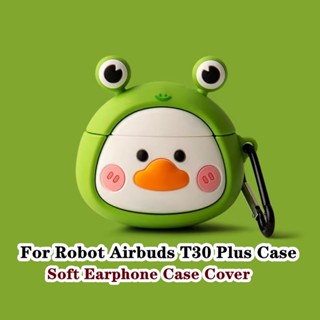 【คุณภาพสูง】เคสหูฟัง แบบนิ่ม ลายการ์ตูนฉลาม สําหรับ Robot Airbuds T30 Plus Airbuds T30 Plus