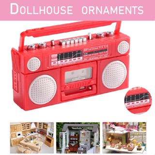 1/12 Scale Dollhouse Miniature Radio Mini Vintage Tape Recorder Toy Model