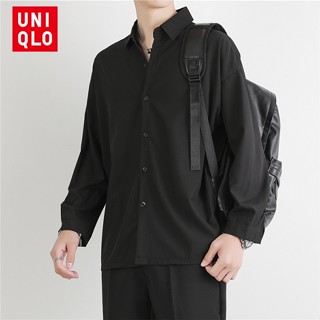 Uni...qlo [S-4XL] เสื้อเชิ้ตแขนยาวลําลอง ผ้าเรยอน ทรงหลวม ใส่สบาย เป็นมิตรกับผิว สําหรับผู้ชาย 2023