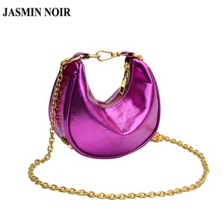 Jasmin NOIR กระเป๋าสะพายไหล่ สะพายข้าง หนัง PU ลายตัวอักษร แต่งสายโซ่ ขนาดเล็ก สําหรับผู้หญิง