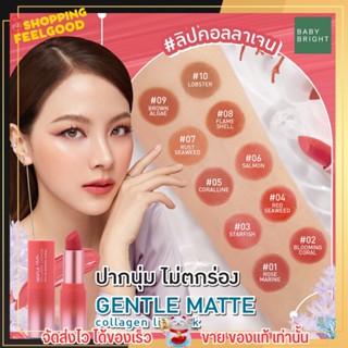 ลิปคอลลาเจน เบบี้ ไบรท์ Baby Bright เนื้อแป้ง นุ่มละมุน เกลี่ยง่าย อวบอิ่ม Gentle Matte Collagen Lip stick ลิปใบเฟิร์น