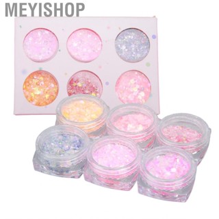 Meyishop 6Pcs Luminous Nail Glitter Sequins  Set