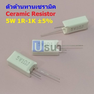 ตัว R ตัวต้านทาน เซรามิค ซีเมนต์ กระเบื้อง Ceramic Cement Resistor 5W #CR 5W แนวตั้ง (1 ตัว)