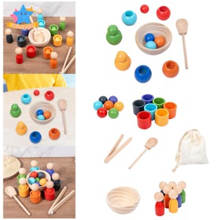 [Edstars] ของเล่นลูกบอลไม้ Montessori เพื่อการศึกษา สําหรับเด็กก่อนวัยเรียน